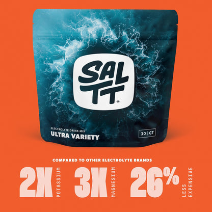 SALTT Electrolytes Powder Packets (Ultra Variety Pack - Multiple Flavors) 30 Stick Packs